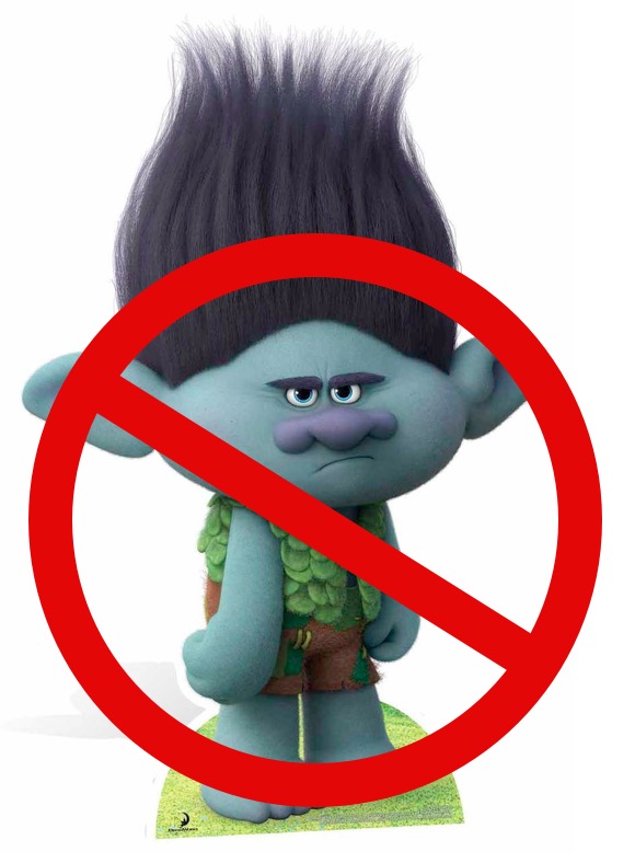 a not allowed icon over a dreamworks troll character.  i do not intend to be trolling you.